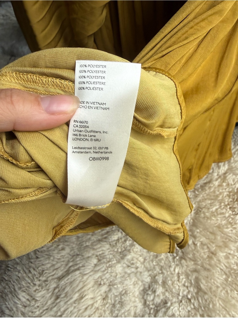 Size 12 | Green-gold deep V-neck mini dress | Free People - Picture 2 of 2